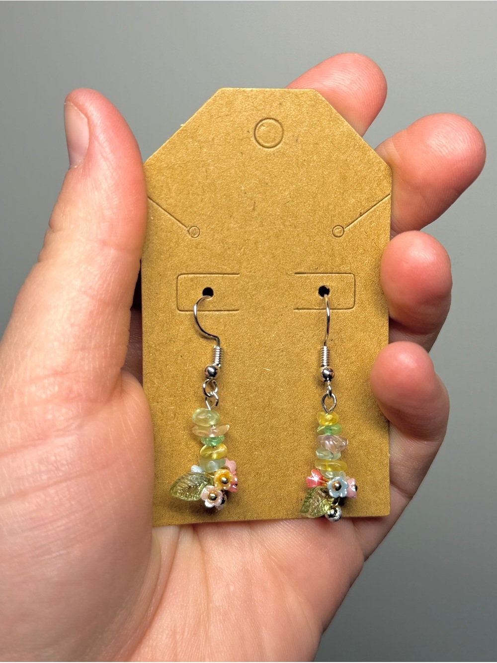 handmade fairy garden glass beaded earrings